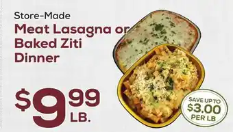 DeCicco & Sons Meat Lasagna or Baked Ziti Dinner offer