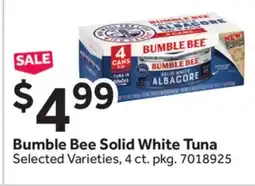 Stop&Shop Bumble Bee Solid White Tuna offer