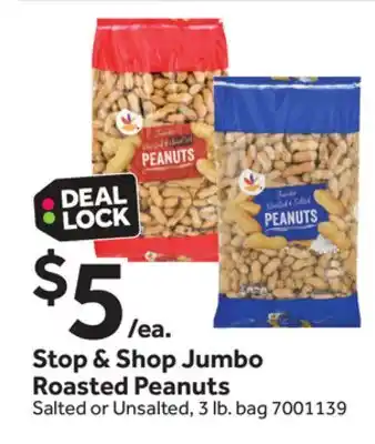 Stop&Shop Stop & Shop Jumbo Roasted Peanuts offer