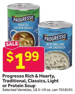 Stop&Shop Progresso Rich & Hearty, Traditional, Classics, Light or Protein Soup offer