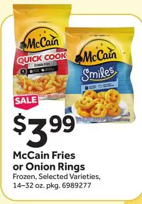 Stop&Shop McCain Fries or Onion Rings offer