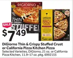 Stop&Shop DiGiorno Thin & Crispy Stuffed Crust or California Pizza Kitchen Pizza offer