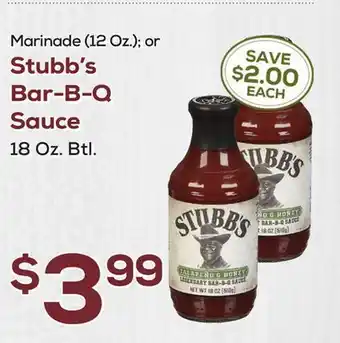 DeCicco & Sons Stubb's Bar-B-Q Sauce, 18 Oz. Btl offer