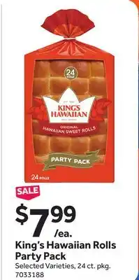 Stop&Shop King's Hawaiian Rolls Party Pack offer