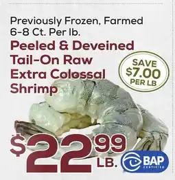 DeCicco & Sons Tail-On Raw Extra Colossal Shrimp offer