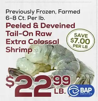 DeCicco & Sons Tail-On Raw Extra Colossal Shrimp offer