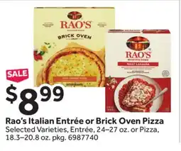 Stop&Shop Rao's Italian Entrée or Brick Oven Pizza offer