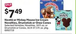 Stop&Shop Nestlé or Mickey Mouse Ice Cream Novelties, Drumstick or Oreo Cones offer