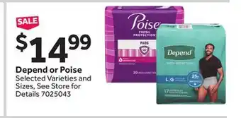 Stop&Shop Depend or Poise offer