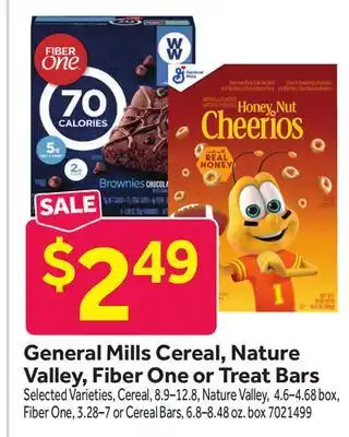 Stop&Shop General Mills Cereal, Nature Valley, Fiber One or Treat Bars offer