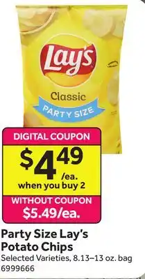 Stop&Shop Party Size Lay's Potato Chips offer