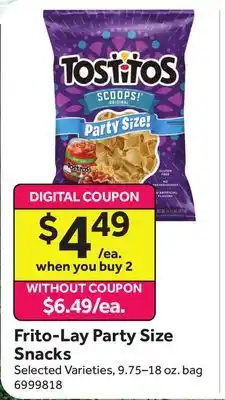 Stop&Shop Frito-Lay Party Size Snacks offer