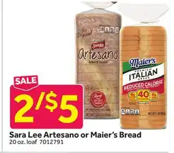 Stop&Shop Sara Lee Artesano or Maier's Bread offer