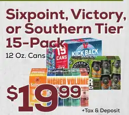 DeCicco & Sons Sixpoint, Victory, or Southern Tier 15-Pack offer