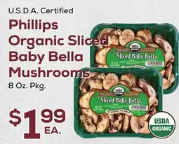 DeCicco & Sons Phillips Organic Sliced Baby Bella Mushrooms offer