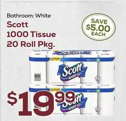 DeCicco & Sons Scott 1000 Tissue 20 Roll Pkg offer