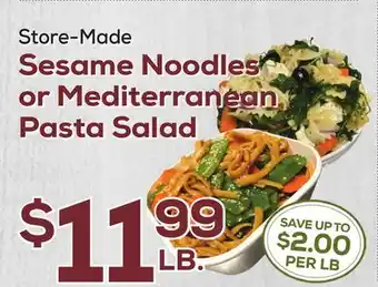 DeCicco & Sons Sesame Noodles or Mediterranean Pasta Salad offer