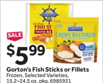 Stop&Shop Gorton's Fish Sticks or Fillets offer