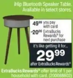 CVS Ihip Bluetooth Speaker Table offer