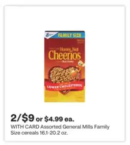 CVS Assorted General Mills Family Size cereals 16.1-20.2 oz offer