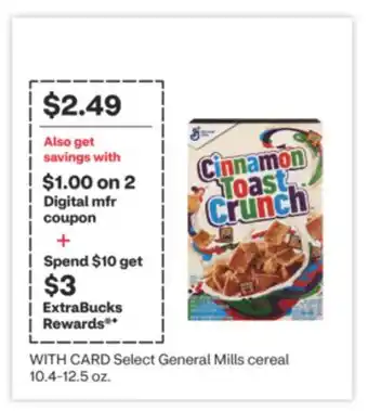 CVS Select General Mills cereal 10.4-12.5 oz offer