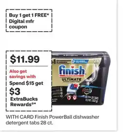 CVS Finish PowerBall dishwasher detergent tabs 28 ct offer