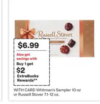 CVS Whitman's Sampler 10 oz or Russell Stover 7.1-12 oz offer