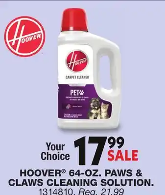 Blain's Farm & Fleet HOOVER 64-0Z. PAWS & CLAWS CLEANING SOLUTION offer