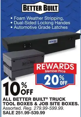 Blain's Farm & Fleet ALL BETTER BUILT TRUCK TOOL BOXES & JOB SITE BOXES offer