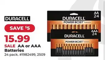 Runnings Duracell AA or AAA Batteries offer