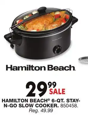 Blain's Farm & Fleet HAMILTON BEACH 6-QT. STAY- N-GO SLOW COOKER offer