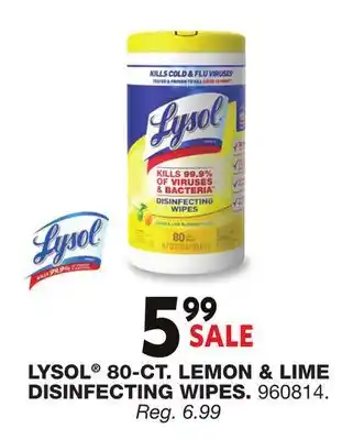 Blain's Farm & Fleet LYSOL 80-CT LEMON & LIME DISINFECTING WIPES offer