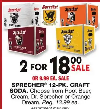 Blain's Farm & Fleet SPRECHER 12-PK. CRAFT SODA offer