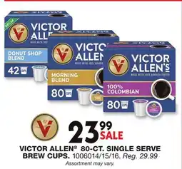 Blain's Farm & Fleet VICTOR ALLEN 80-CT. SINGLE SERVE BREW CUPS offer