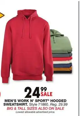 Blain's Farm & Fleet MEN'S WORK N' SPORTS HOODED SWEATSHIRT offer