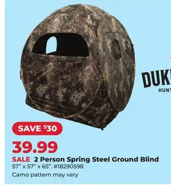 Runnings Duke Boone 2 Person Spring Steel Ground Blind offer