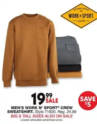 Blain's Farm & Fleet MEN'S WORK N' SPORT CREW SWEATSHIRT offer