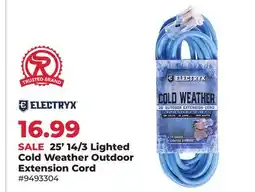 Runnings Electryx 25' 14/3 Lighted Cold Weather Outdoor Extension Cord offer