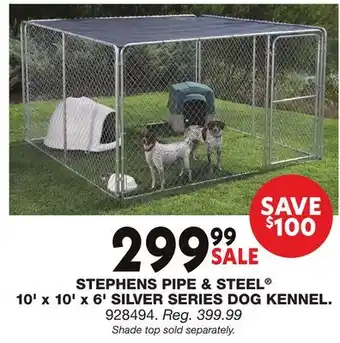 Blain's Farm & Fleet STEPHENS PIPE & STEEL 10' X 10' X 6' SILVER SERIES DOG KENNEL offer