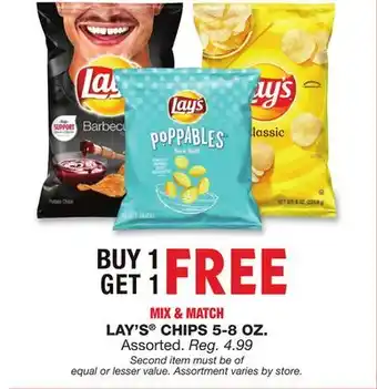 Blain's Farm & Fleet LAY'S CHIPS 5-8 OZ offer