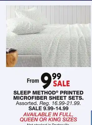 Blain's Farm & Fleet SLEEP METHOD PRINTED MICROFIBER SHEET SETS offer