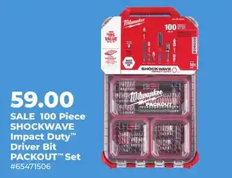 Runnings 100 Piece SHOCKWAVE Impact Duty Driver Bit PACKOUT Set offer