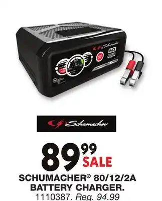 Blain's Farm & Fleet SCHUMACHER 80/12/2A BATTERY CHARGER offer