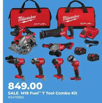 Runnings Milwaukee M18 Fuel 7 Tool Combo Kit offer