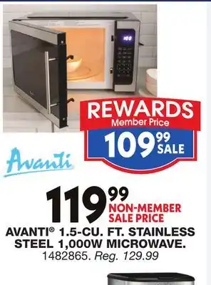 Blain's Farm & Fleet AVANTI 1.5-CU. FT. STAINLESS STEEL 1,000W MICROWAVE offer