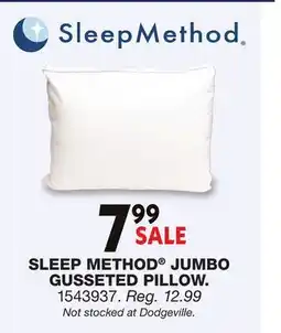 Blain's Farm & Fleet SLEEP METHOD JUMBO GUSSETED PILLOW offer