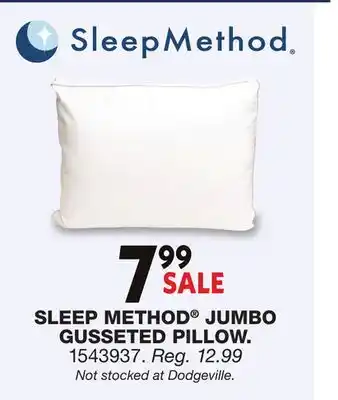 Blain's Farm & Fleet SLEEP METHOD JUMBO GUSSETED PILLOW offer