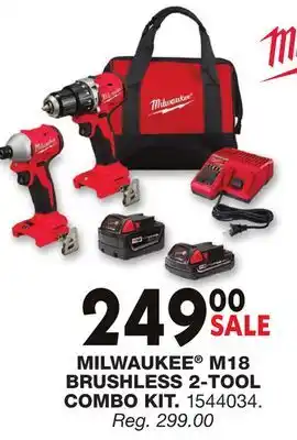 Blain's Farm & Fleet MILWAUKEE M18 BRUSHLESS 2-TOOL COMBO KIT offer