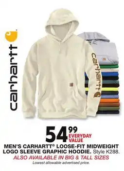 Blain's Farm & Fleet Men's Carhartt Loose-Fit Midweight Logo Sleeve Graphic Hoodie offer