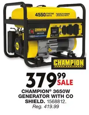 Blain's Farm & Fleet CHAMPION 3650W GENERATOR WITH CO SHIELD offer